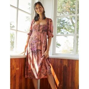 SOLD on FB - ANTHROPOLOGIE Puff Sleeve Midi Dress